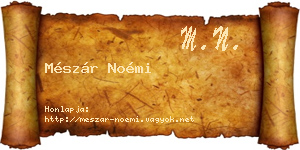 Mészár Noémi névjegykártya